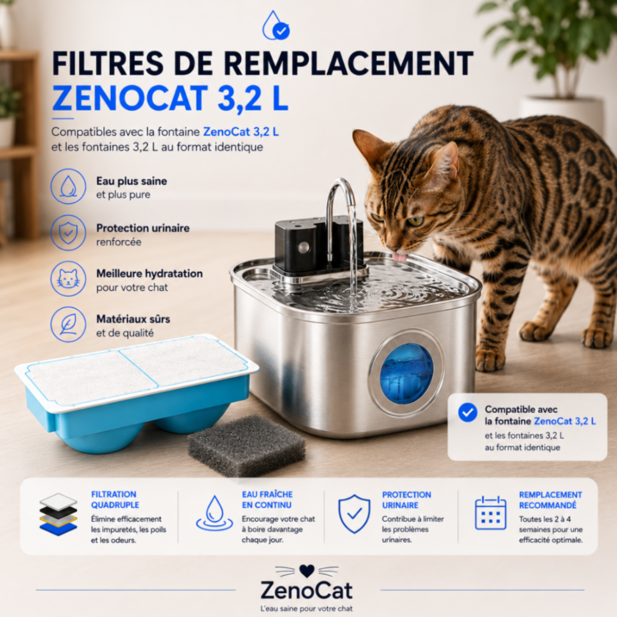 Pack de 12 filtres de remplacement ZenoCat 3,2L