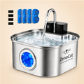Fontaine à eau sans fil pour chat en inox 304 - 3,2L | ZenoCat